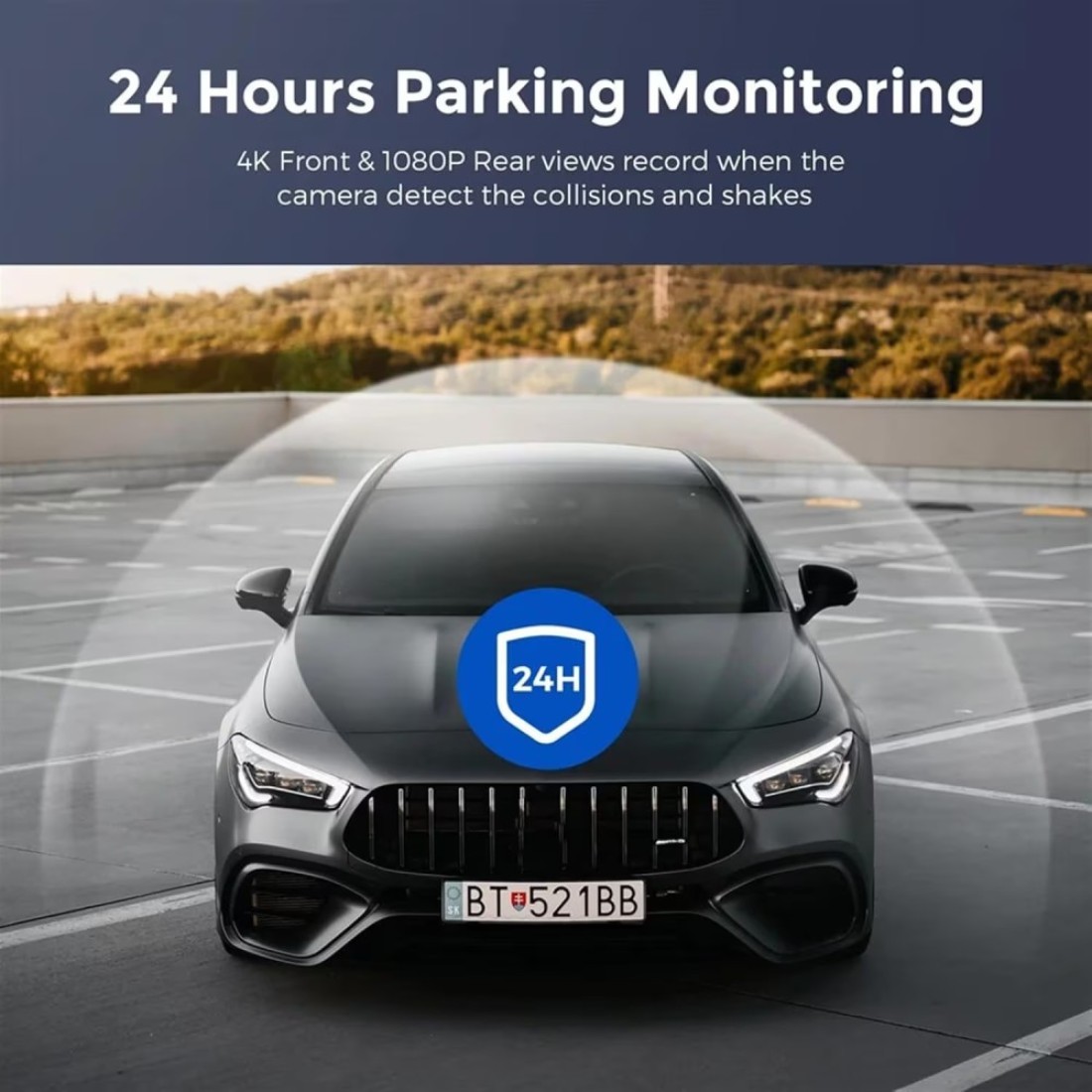 كاميرا ذكية 4K WiFi GPS - كاميرا أمامية وخلفية للسيارة مع تطبيق، كاميرا 4K Ultra HD Dash، إعداد USB سهل، تسجيل متكرر، رؤية ليلية، وضع وقوف السيارات