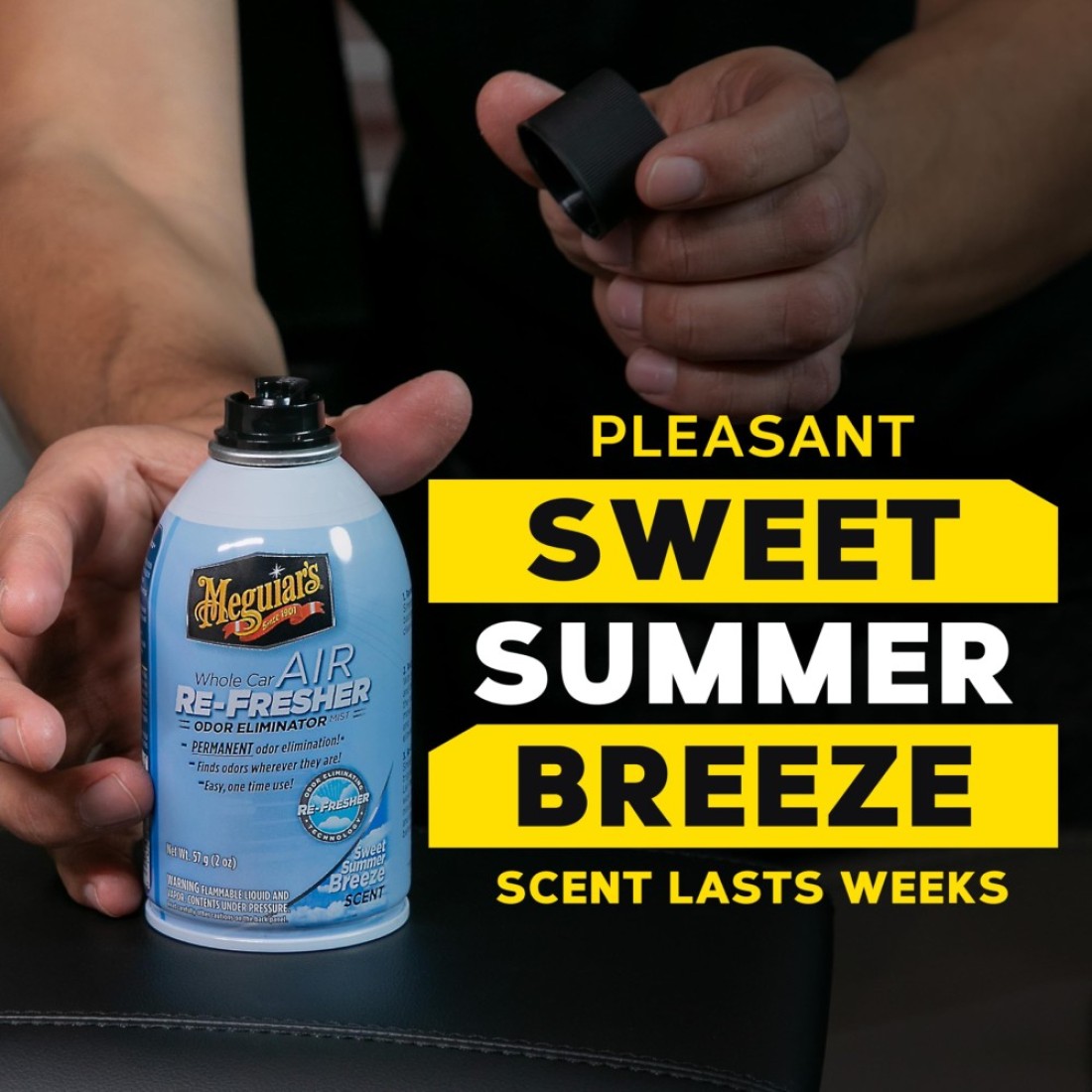 Meguiars Whole Car Air Refresher Odor Eliminator Spray Eliminates Strong Vehicle Odors Summer Breeze 2 Oz Spray Bottle