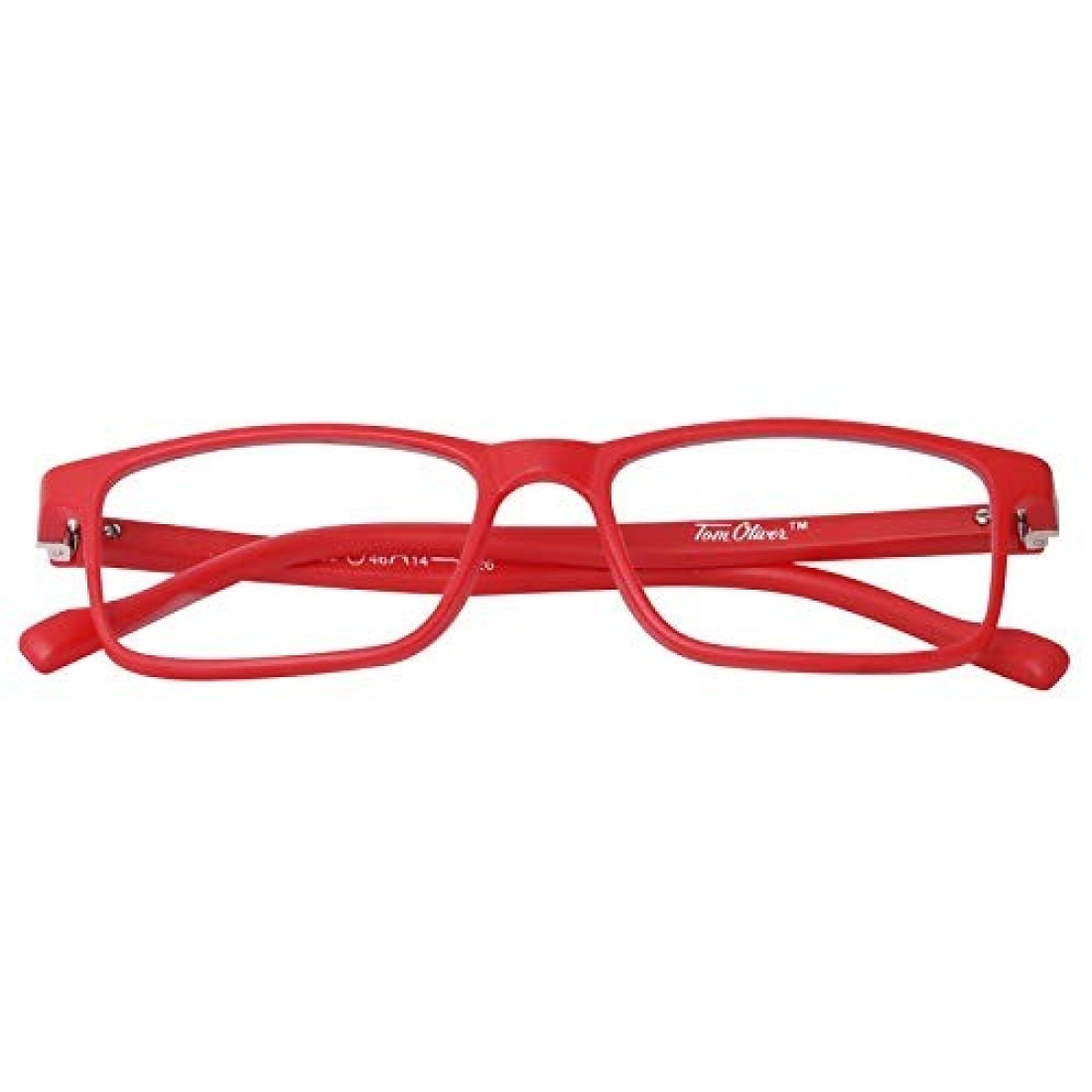 TOM OLIVER JUNIOR Blue Light Blocking Computer Screen Glasses - Anti Blue Light, Protection Eyewear for Children from Digital Screen Time for Boy&#39;s &amp; Girl&#39;s Age 5 - 12 (Rectangle, Red)