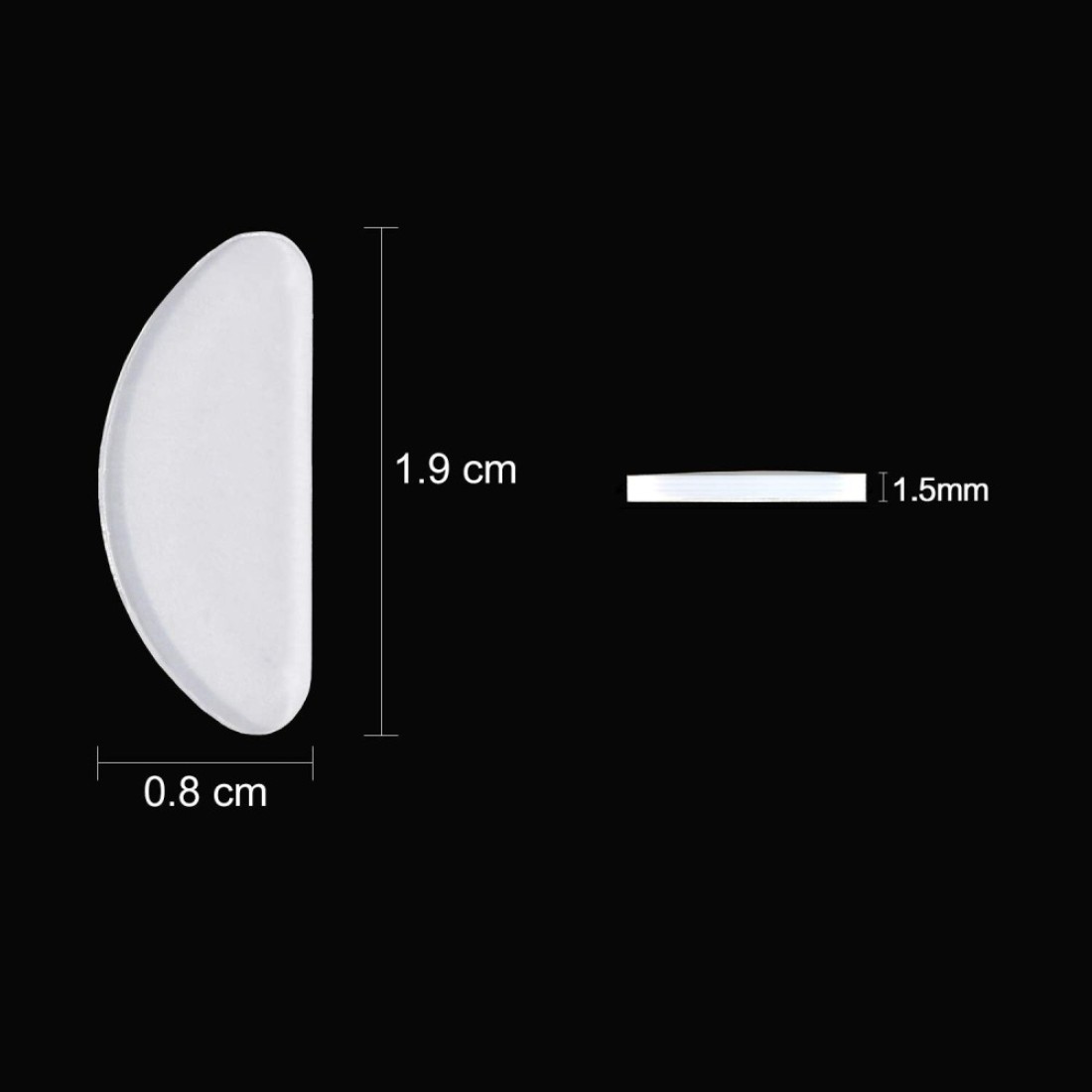 TOODOO18 Pairs Eyeglasses Nose Pads Glasses Adhesive Silicone AntiSlip Nosepads for Eyeglass Glasses Sunglasses Transparent 15mm