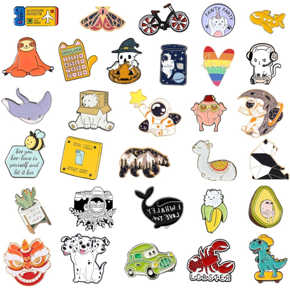 SINCCO 204050 PCS Cute Enamel Backpack Pins Funny Enamel Pins Bulk Set Cool Button Pins Aesthetic Brooch Lapel Pins Anime for Backpacks Jackets Hats Kids Girls