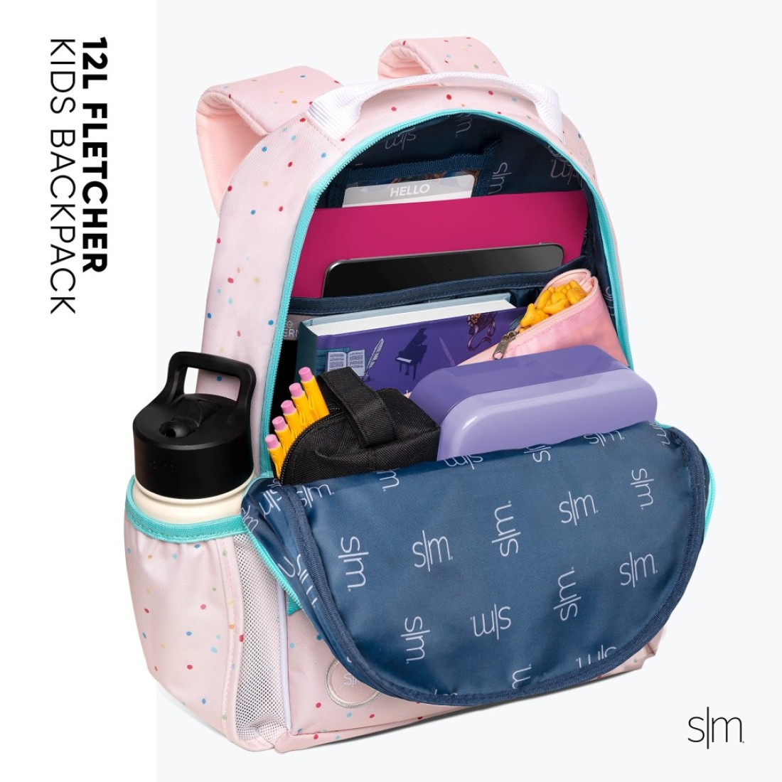 Simple Modern Medium Toddler Backpack for School Girls and Boys Kindergarten Elementary Kids Backpack Fletcher Collection Kids 15 tall Pink Ballerina