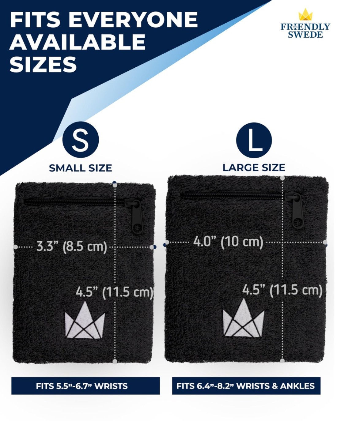 The Friendly Swede Wrist Wallets for Men Women Wristband Pocket with Zipper for Jogging Cycling Walking Wrist Wallet Pouch for Men for Storing Cash Keys Credit Cards Ankle Wallet 2 Pack