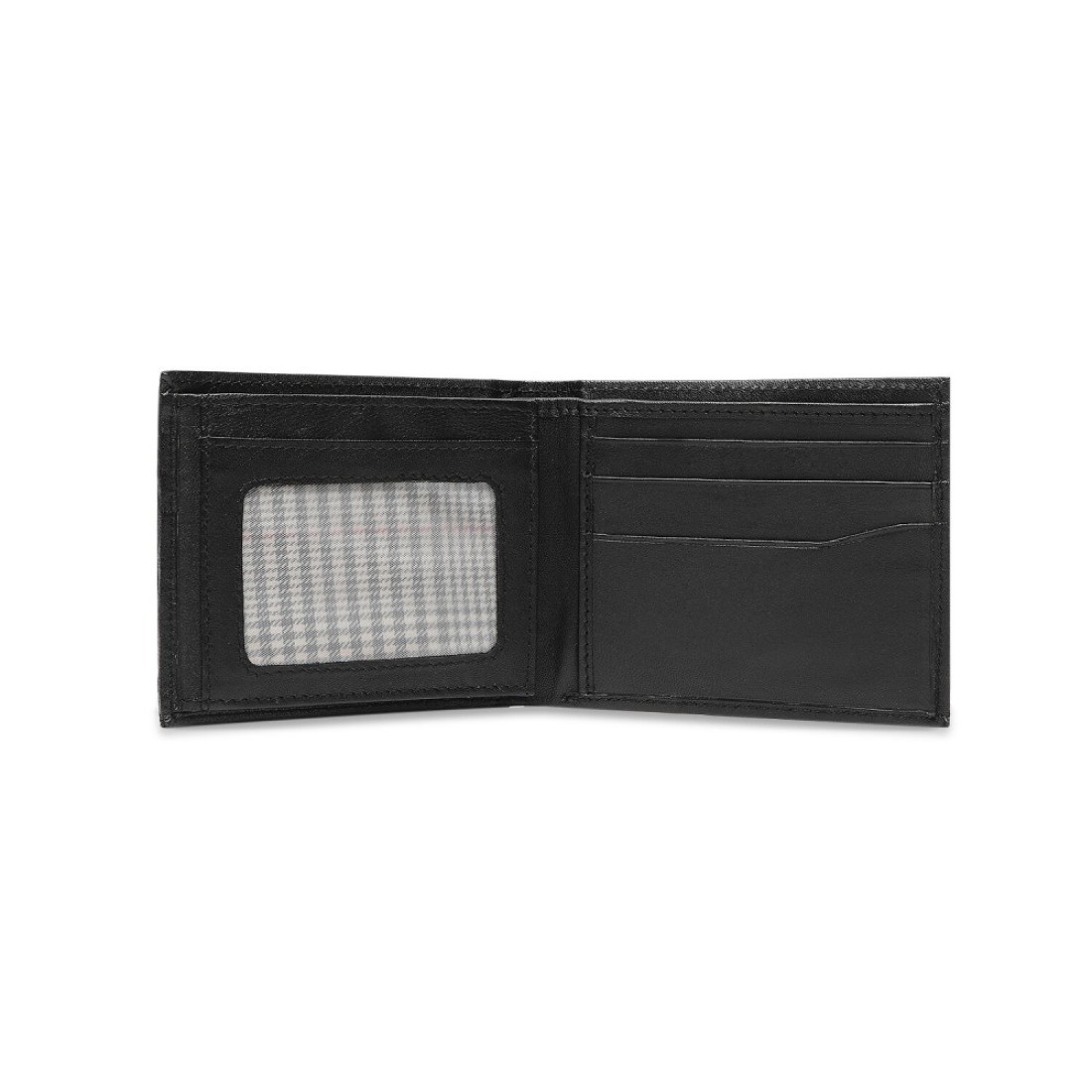 Inahom Bi-Fold Organised Wallet Flat Nappa Genuine and Smooth Leather Upper IM2021XDA0003-001-Black