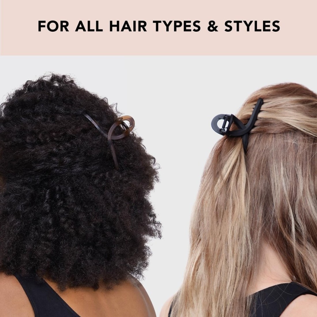 KitschLarge Hair Clips for Women Jumbo Loop Hair Claw Clips for Thick Hair Big Hair Clip Claw Clip for Teen Girls Stylish Banana Clip Hair Styling Accessories 2pc TortoiseBlack