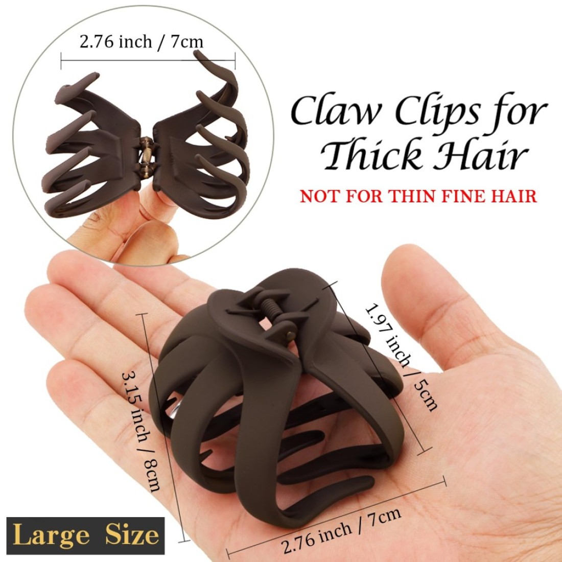 Hair Clips 5Pcs Octopus Matte Hair Claws for Women Large 315 Hair Clips for Thick Hair Nonslip Jaw Clips Hair Accessories