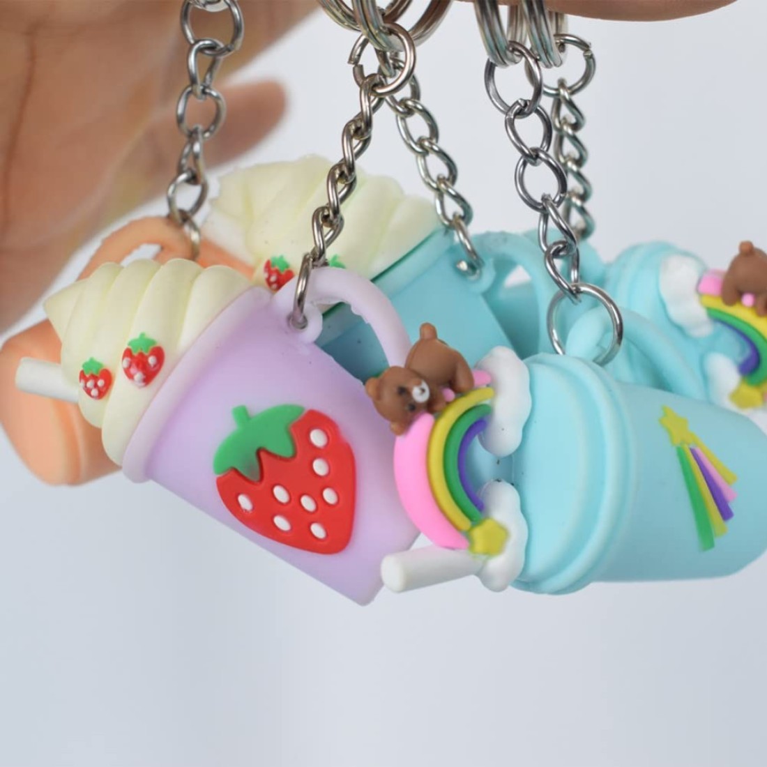REEMTOO 50PCS Bulk Keychains Set Split Keychains Rings with Chain 1 inch Key Rings Key Chain Rings Keychains Ring Parts with Open Jump Ring and Connector