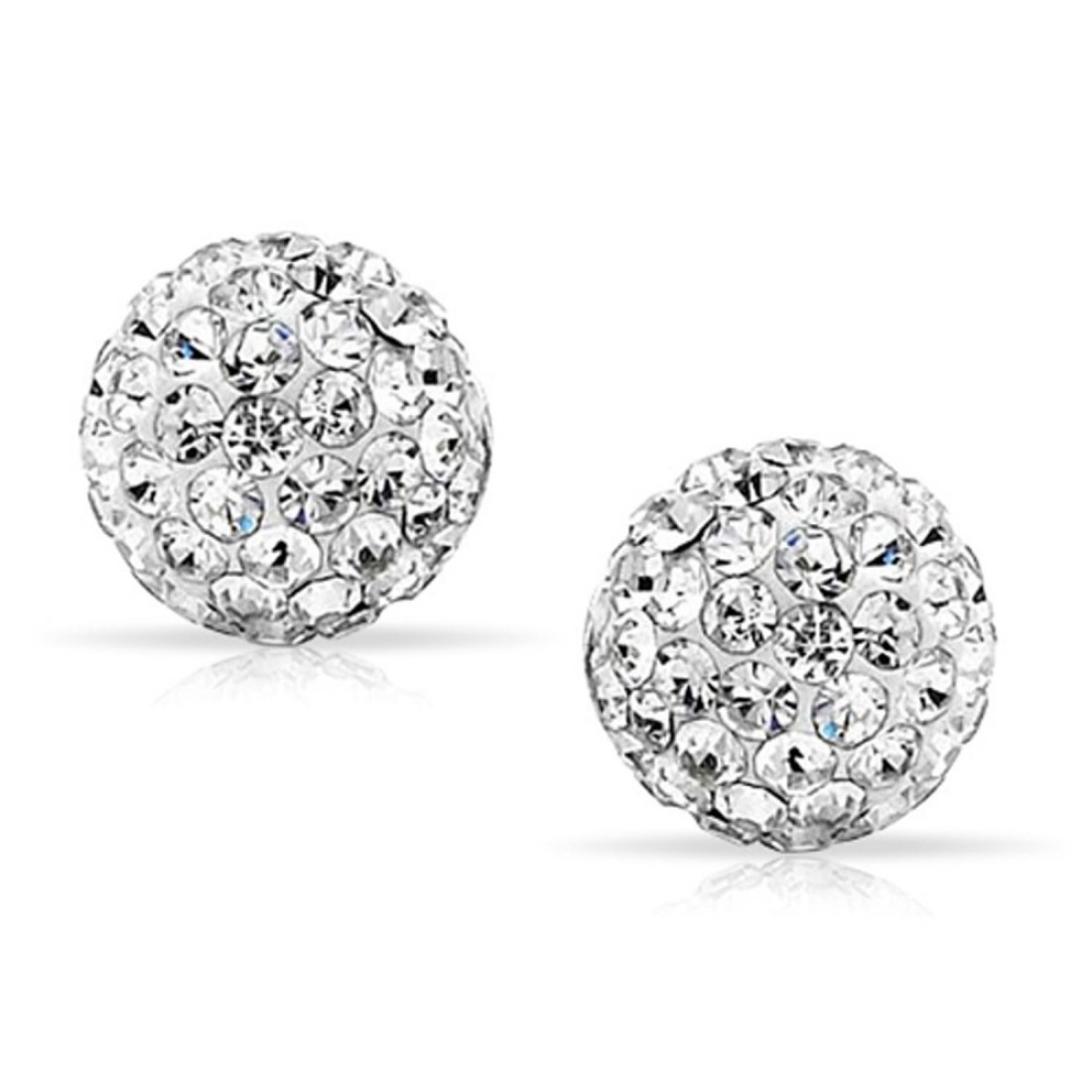RUBYCA Pave Czech Crystal Disco Ball Clay Beads fit Shamballa Jewelry 20pcs 12mm White Clear