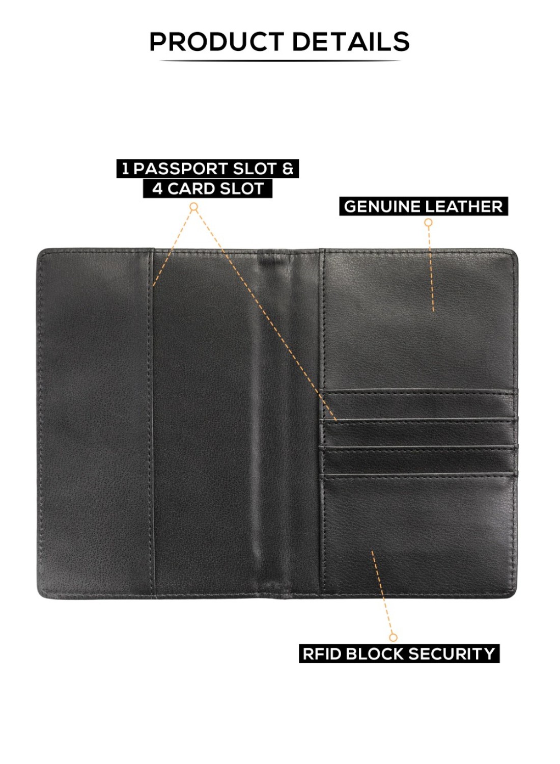 PARA JOHN RFID Blocking Slim & Lightweight Genuine Leather Passport Holder Cover Case & Travel Wallet for Men And Women