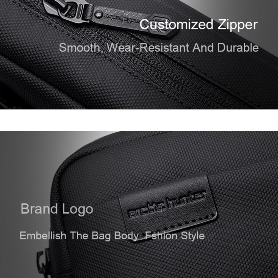 Arctic Hunter Unisex Handbag Durable Premium Water Resistant Carry All Bag with Pockets for Men in Daily Use K00580 Black