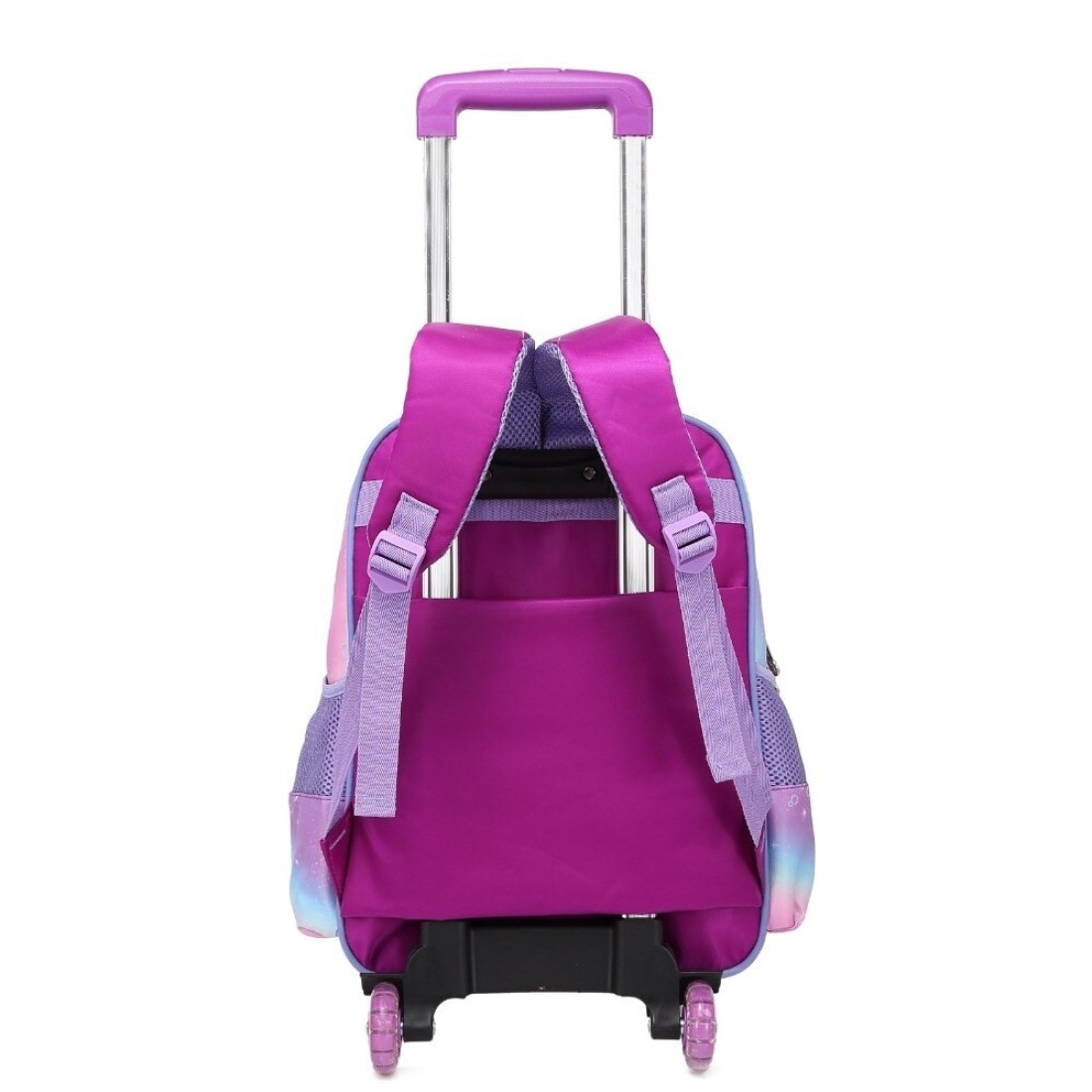 Baby Backpack 3Pcs For Baby Girls 1 lunch 1 Pencil Box And 1 Bag With Adjustable Strap For School 2 Wheels 12 Inch