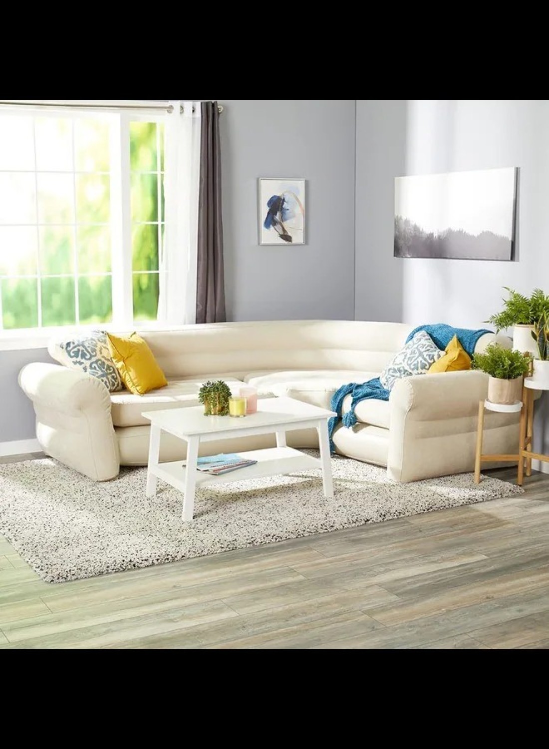 Premium Comfort Inflatable Corner Sofa, Large Size 101&quot; X 80&quot; X 30&quot; - Perfect for Relaxation and Entertaining