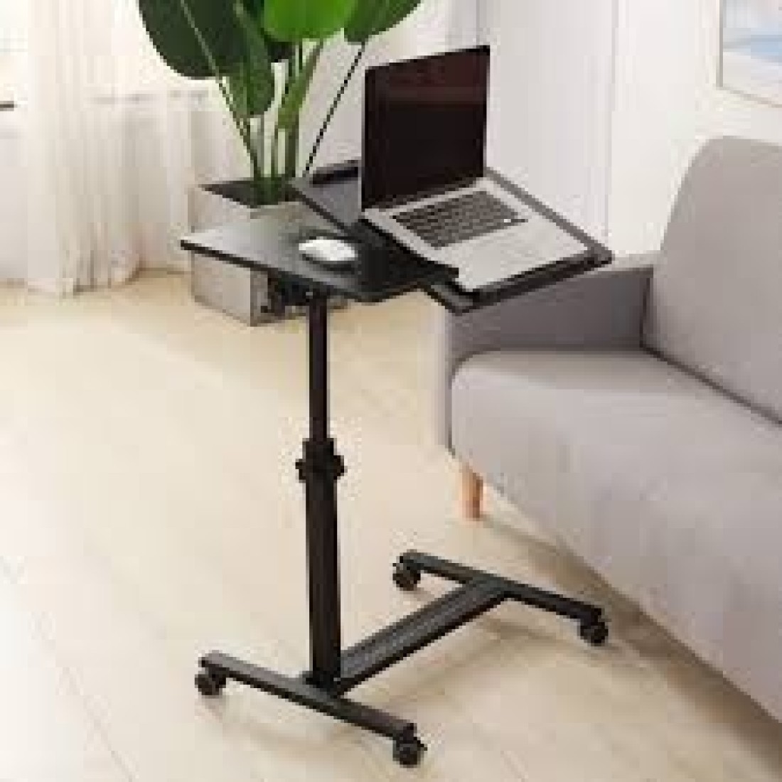 Portable Adjustable Tray Table Laptop Desk Computer Table Height Adjustable Portable Laptop Desk Rotate Laptop Bed Table Can Be Lifted Standing Desk Folding Computer Dinner Coffee Table Cart