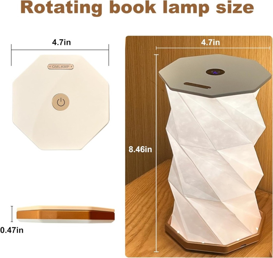 Folding Book Lamp,Upgraded Version Portable Rotating Desk Light,Novelty LED Paper Lantern