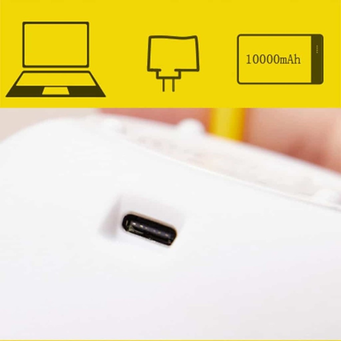 مصباح LED سيليكون قابل لإعادة الشحن عبر USB من بطة السعادة - أبيض