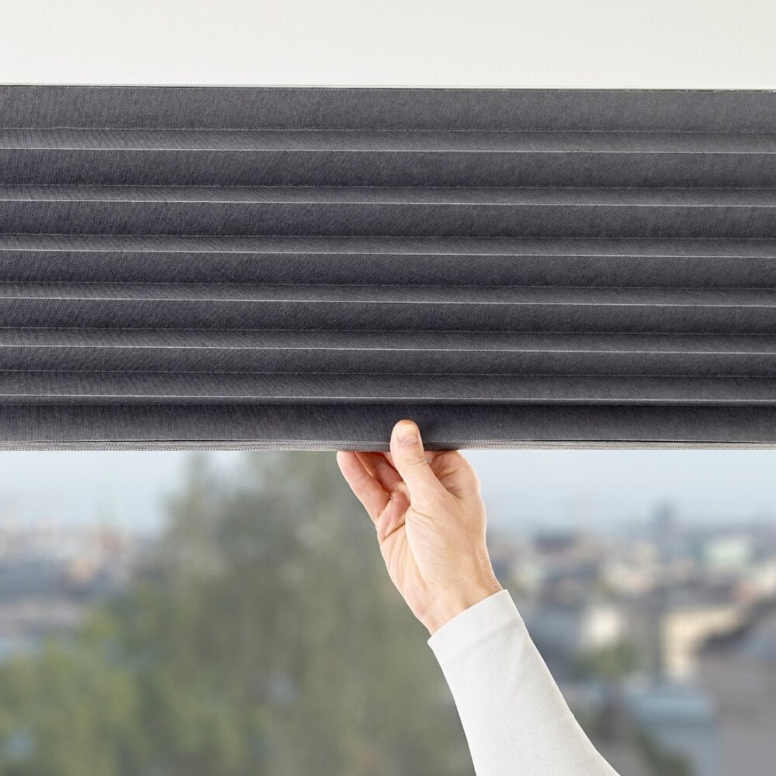Block-Out Pleated Blind Dark Grey 100X190cm