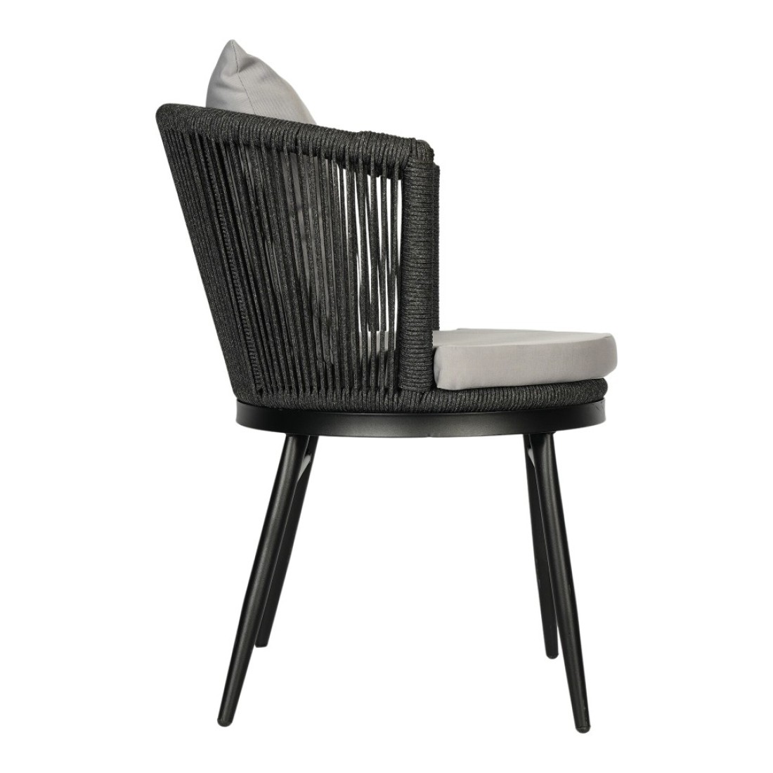 Jeffcoco Furniture Garden Lounge Seat Set,Outdoor Chair with Cushions,Patio Outdoor Balcony Seat,Grey Outdoor Sofa Furniture Handmade Rope (Chair)