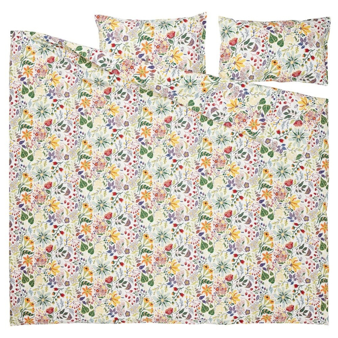 Duvet Cover And 2 Pillowcases Multicolour/Floral Pattern 240X220/50X80cm