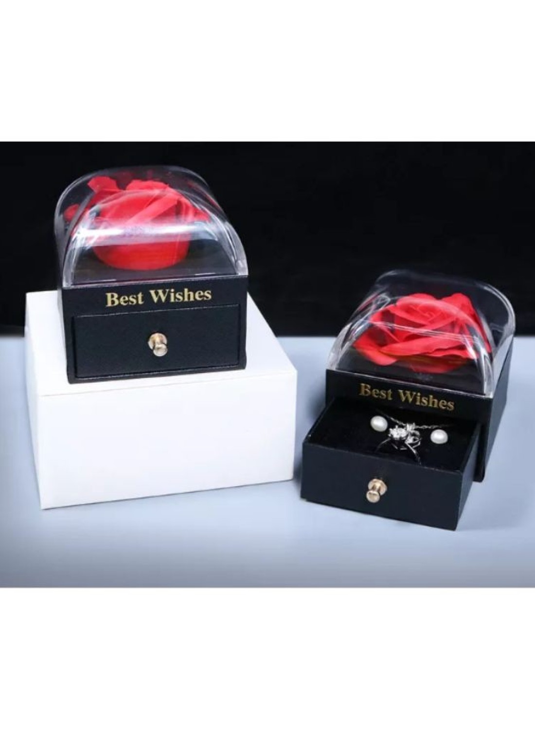 Generic Eternal Rose Gift Box, Handmade Fresh Preserved Rose Gift For Her On Birthday,Christmas,Mother&#39;s Day,Valentine&#39;s Day (Red) (Necklace Not Included)