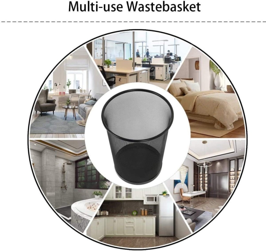 LAVISH 2 Pcs Steel Round Mesh Wastebasket Recyling Bin,Rubbish Paper Trash Can Size-26.5x22x28.5CMfor Bathroom, Bedroom, Office
