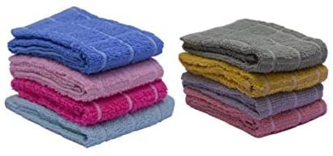 Lushh Set of 8Pcs Highly Absorbent Terry Kitchen Towel 40x60 cm Multipurpose Kitchen Towel for Drying, Cleaning, Cooking and Baking.