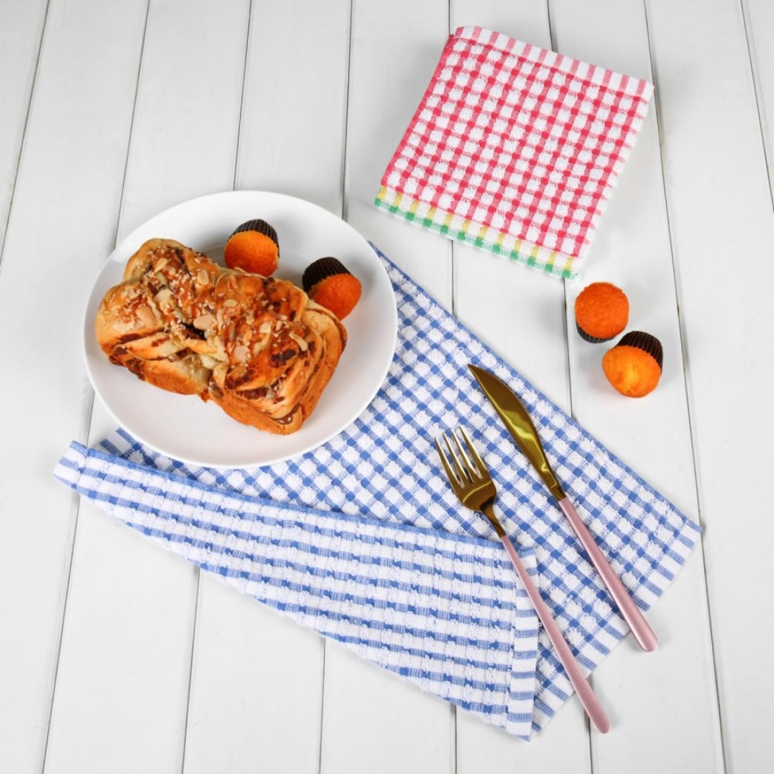 Oeleky Dish Cloths for Kitchen Washing Dishes Super Absorbent Dish Rags Cotton Kitchen Dish Towels Pack of 8 12x12 Inches