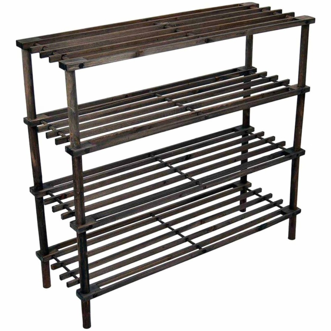 Feelings 4 Layer Wooden Shoe Rack Brwon