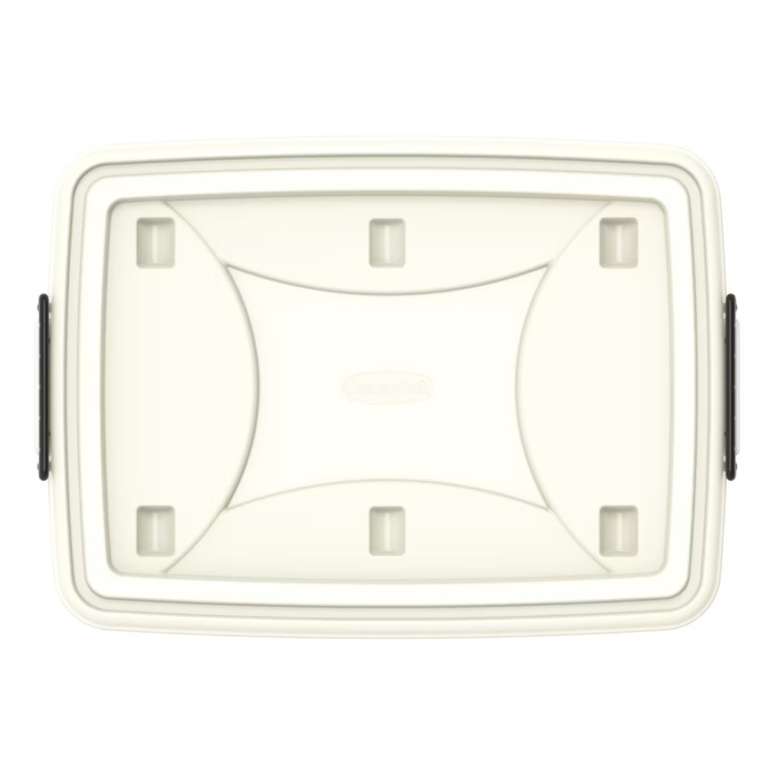 Cosmoplast Plastic Storage Box With Wheels And Lockable Lid White And Clear 82L
