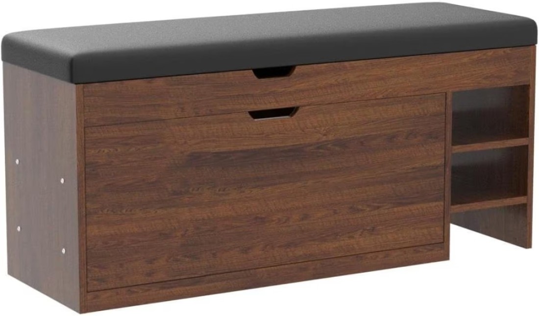 Shoe Storage Bench with Hidden Shoe Rack, Leather Entryway Shoe Bench Seat, Modern Shoe Organizer Cabinet, Decorative Furniture