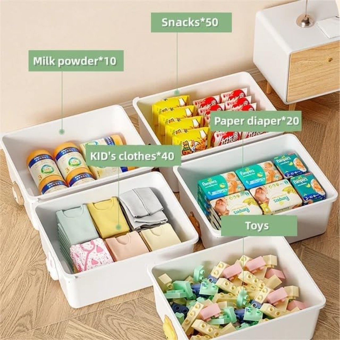 COZY NEST Multi-Layer Plasti Drawer Storage Cabinet Clothes Organizer Rolling Toy Box With Wheels For Kitchen Container Box,Bath,Living Room,Office