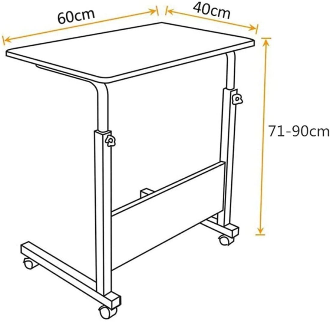 ECVV Mobile Side Table Movable Adjustable Laptop Computer Desk with Wheels Rolling Cart Portable Beside Sofa Couch Bed C-Shaped Dinner Tray Tables End Table for Living Room Bedroom