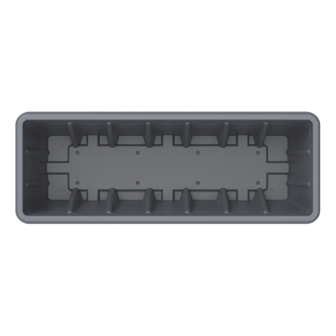 Cosmoplast Cedargrain Rectangular Planter With Tray Grey 30inch