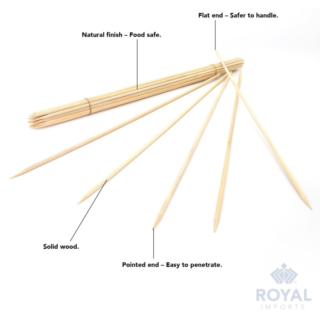 Royal Imports 18 Natural Bamboo Wood Plant Stake Floral Picks Roasting Sticks Wooden Kebob Grilling Skewers Sign Posting 25 Pcs