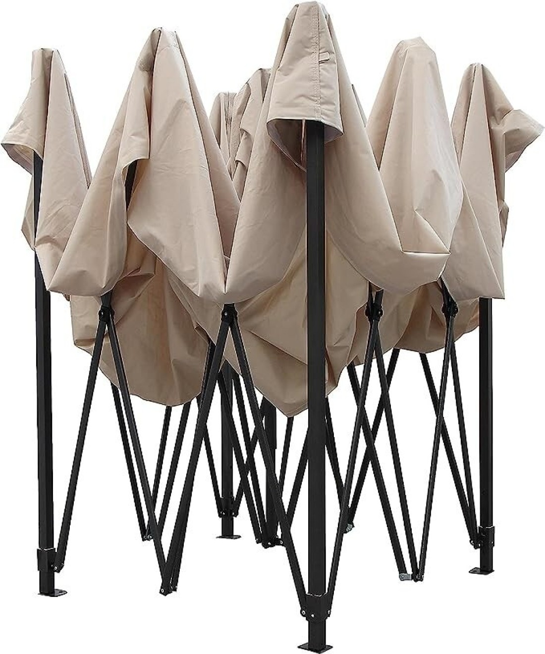 Yulan Outdoor Gazebos, Heavy Duty Fully Waterproof Pop Up Gazebo With 4 Side Walls And Accessory Pack, Beige, F006-0365 (3X4.5)