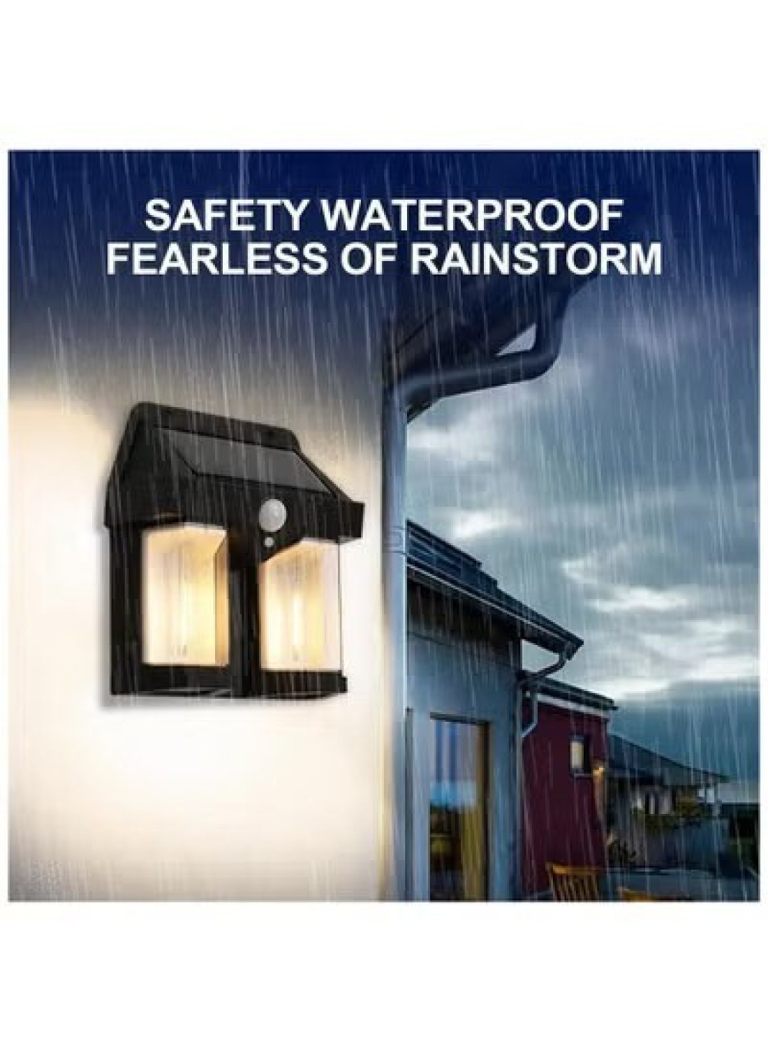 Outside Solar Induction Wall Lamp Warm Light Dual Core Wireless Dusk To Dawn Motion Sensor LED Sconce Lights IP65 Waterproof