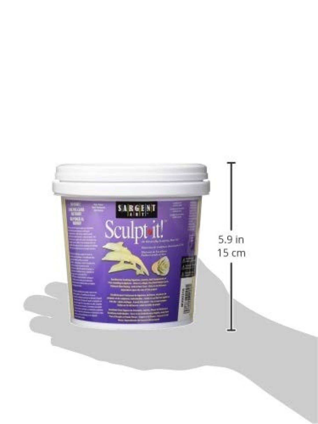 Sargent Art 2Pound White SculptIt Resealable Tub NonToxic Little or No Shrinkage Air Dry Easy Storage