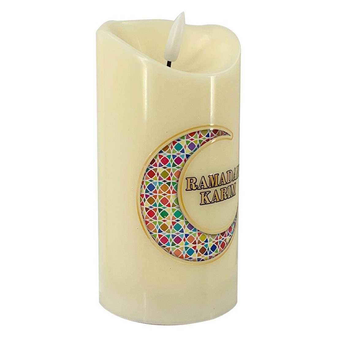 Ramadan Kareem Decorated LED Candle 7.5x15cm