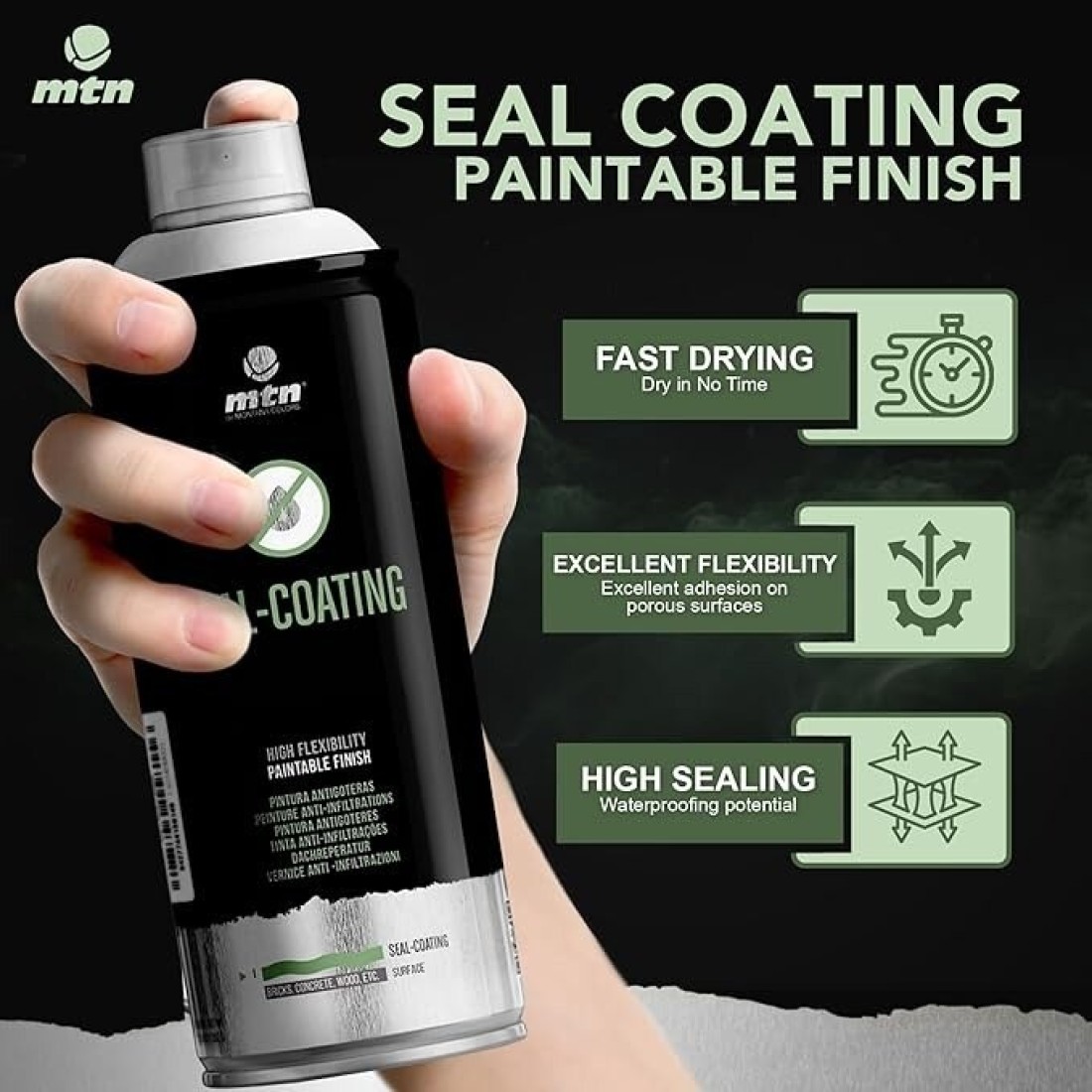 Montana Colors MTN PRO Seal-Coating White Water Proof Spray Paint 400ml