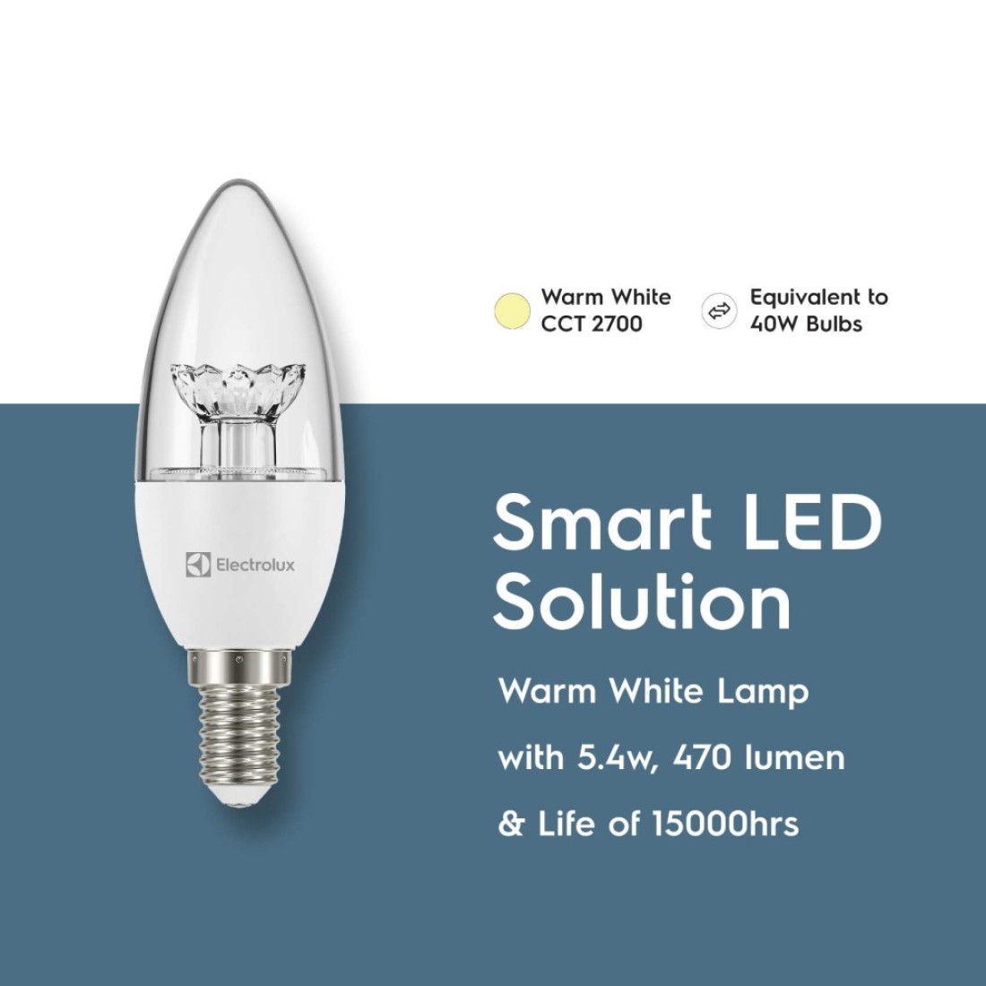 Electrolux E14 LED Candle Lamp 5.4W Warm White