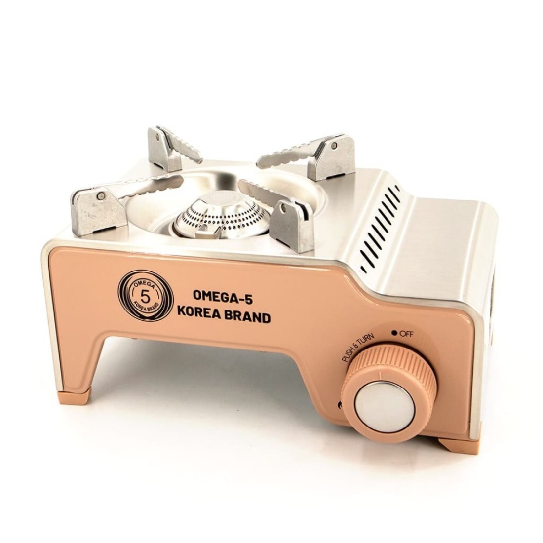 OMEGA 5 Powerful Portable Mini Gas Stove for Camping - Brown