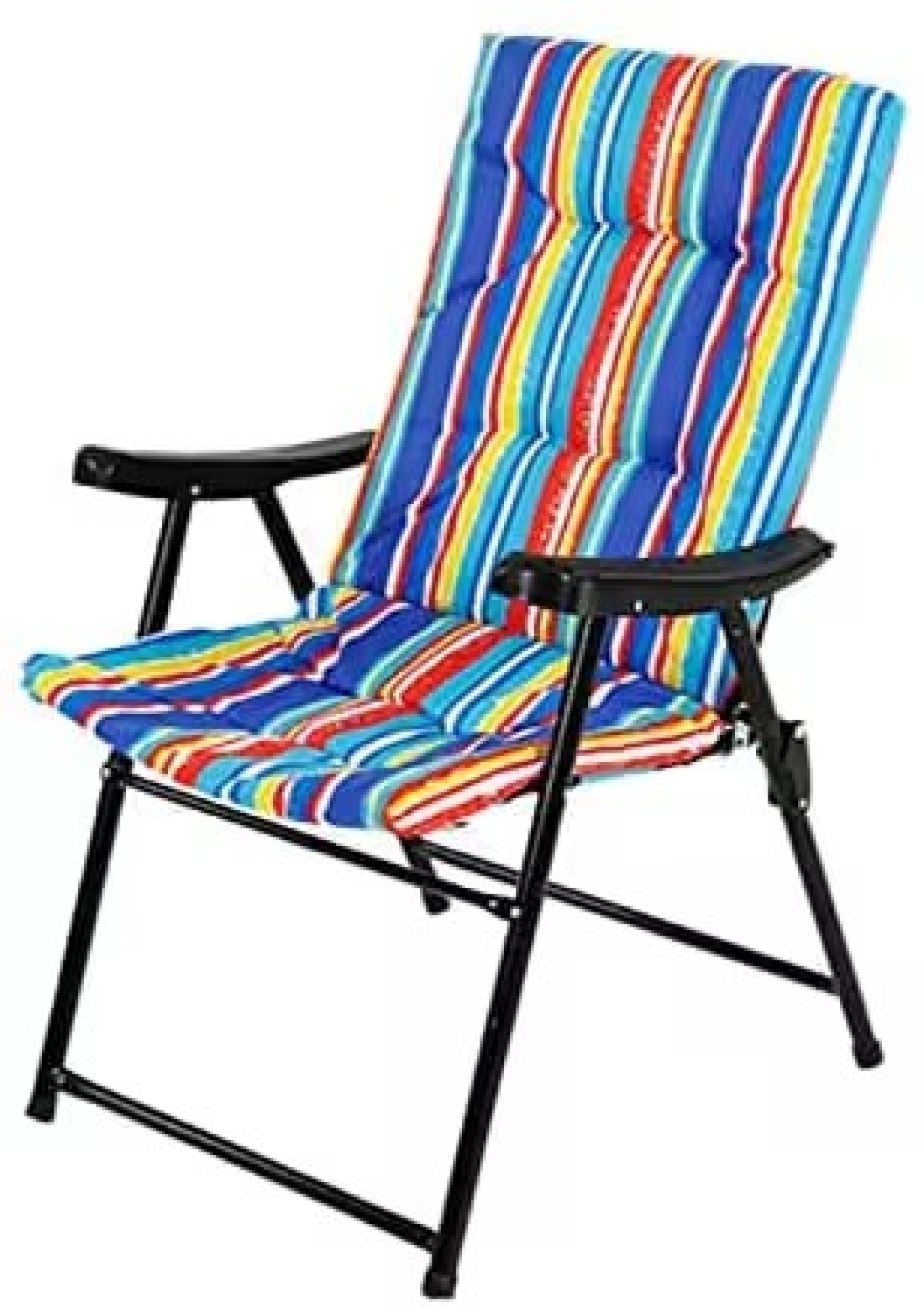 GO2CAMPS Folding Camping Chair with Cushion High Quality Beach Chair for Garden Balcony or Festivals Outdoor Relax Chair as Fishing Chair or Festival Chair (Multicolour)