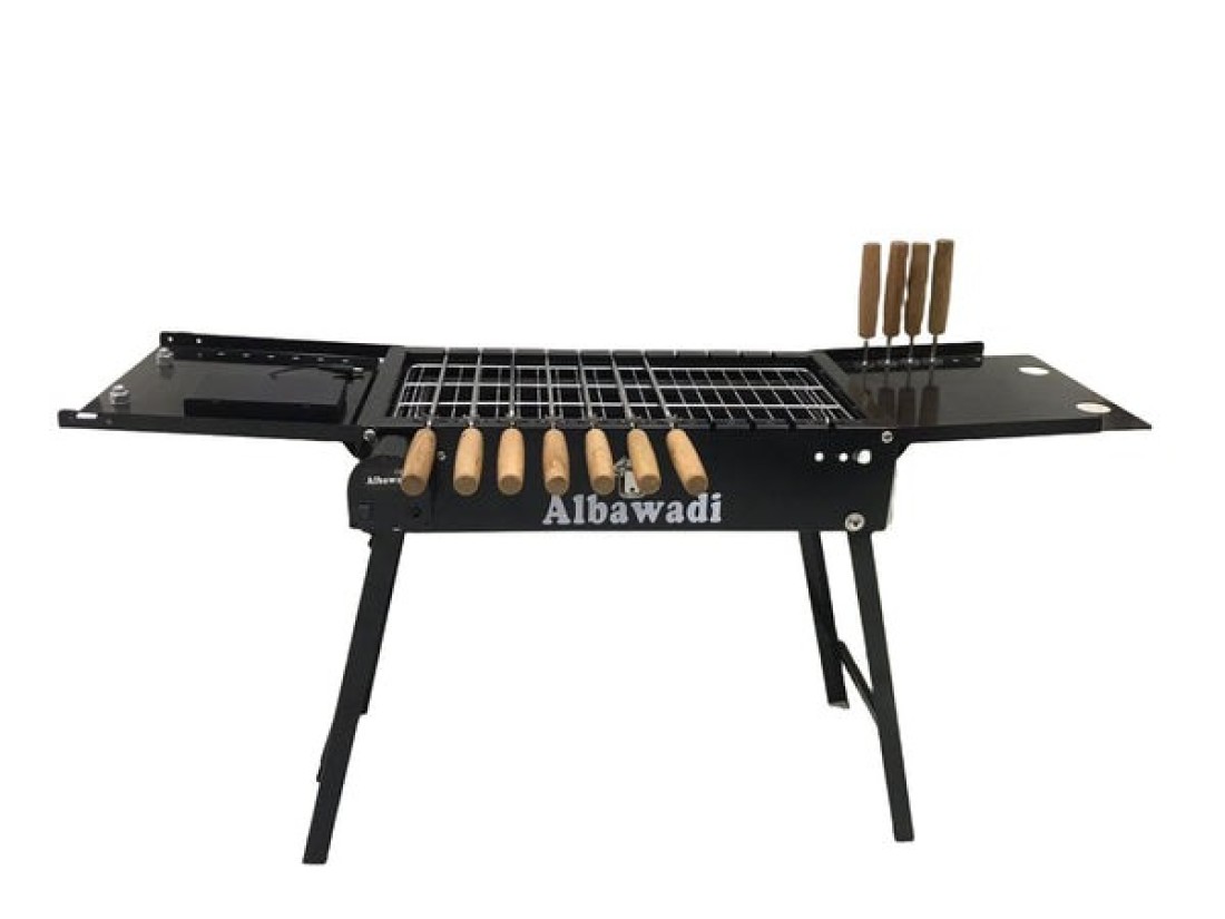 Portable Folding Barbecue Grill with Electric Skewer Camping Charcoal Stove