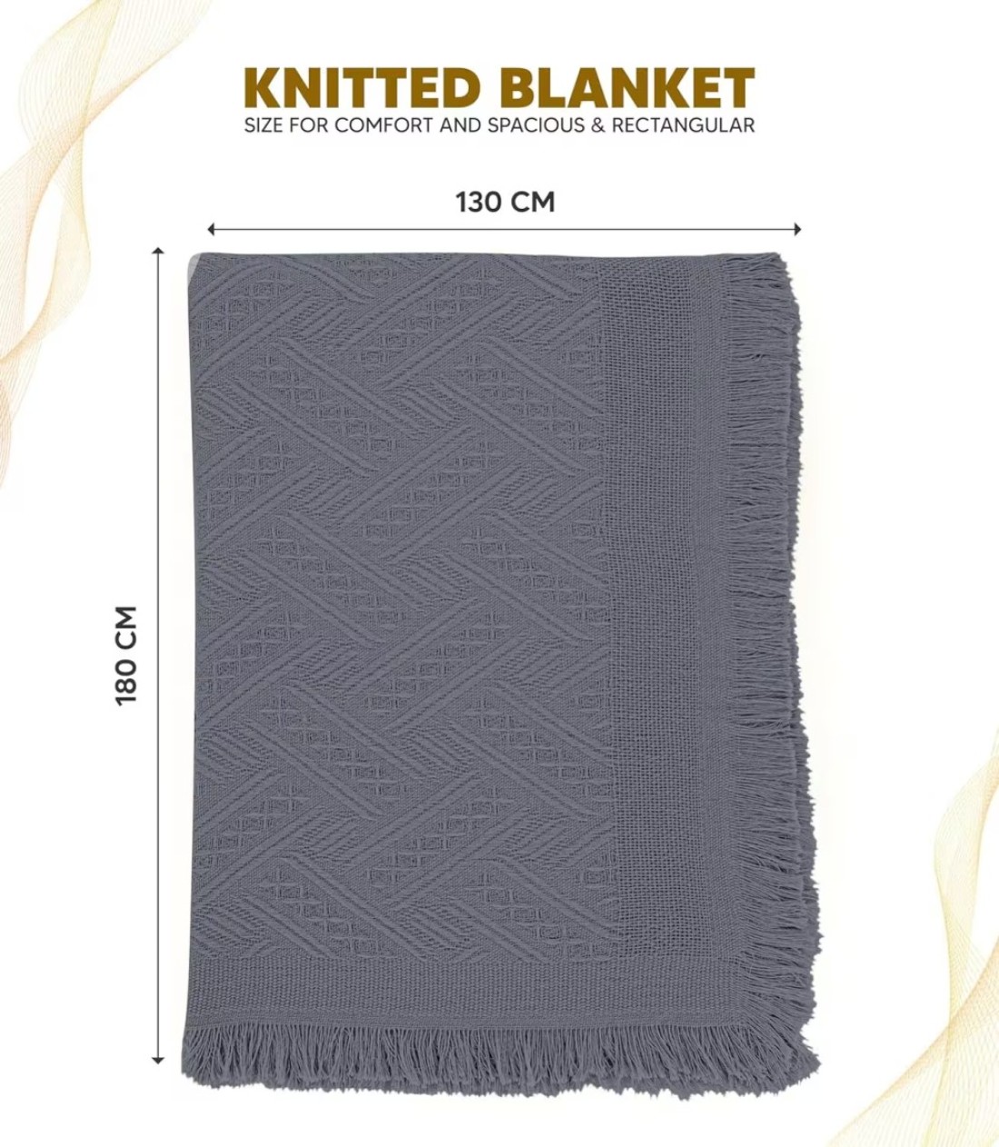AC&amp;L Knitted Blanket For Bed, Couch, Sofa, Chair Throw Blanket For All Seasons - Cozy Soft Light Weighted Blanket For Picnic, Travel, Home Decor Gift (Grey)