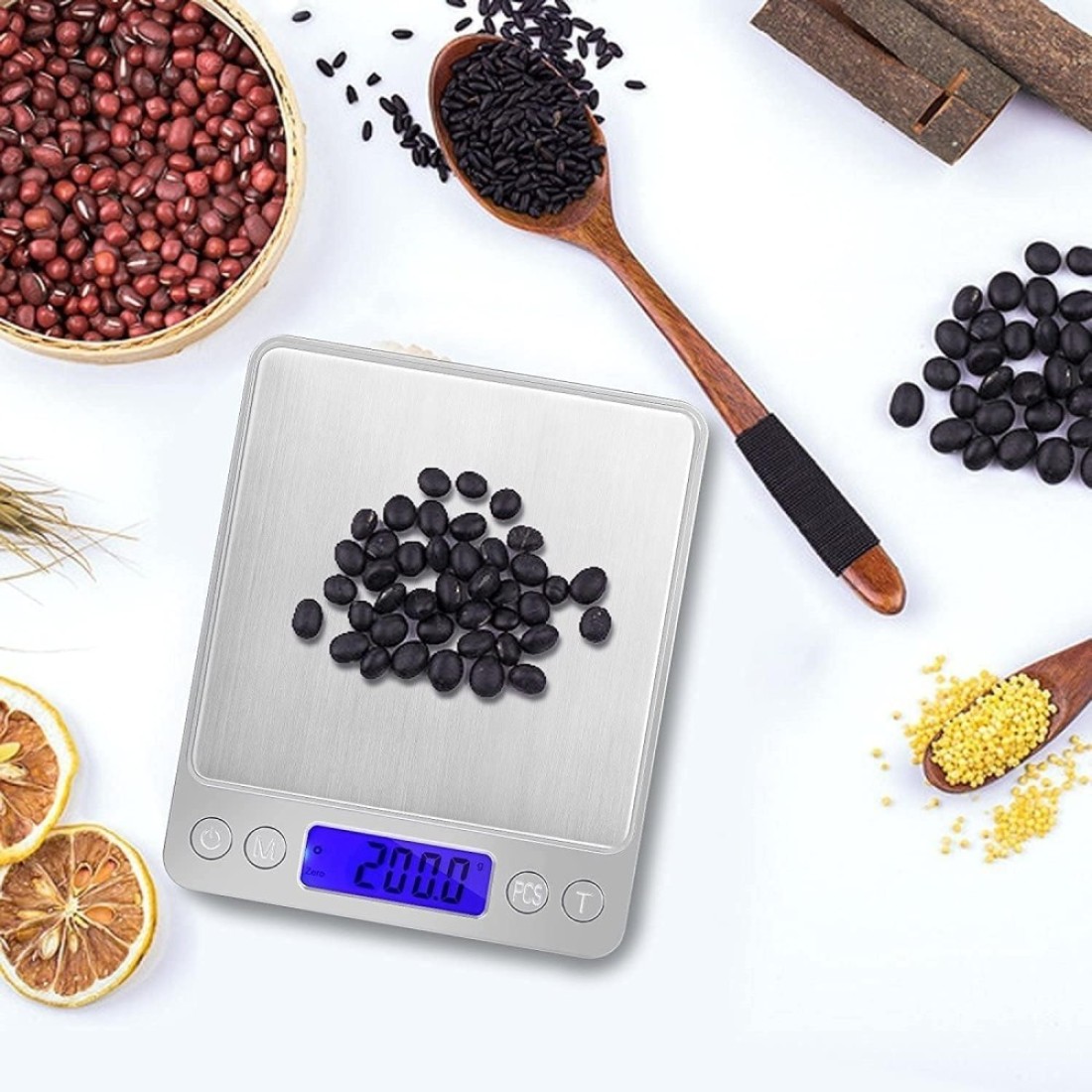 Kitchen Scales Digital, Stainless Steel Panel 0.01 G-1000g Mini Pocket Square Shape electronic balance
