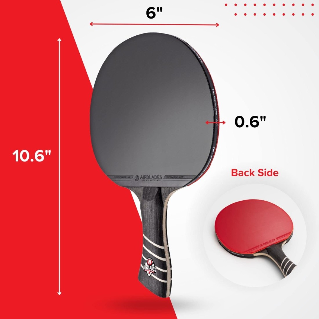 AirBlades The Peace Maker ALC Professional Ping Pong Paddle Carbon Fiber Table Tennis Racket Producing Maximum Spin Control for All Levels Hard Carry Case Ergonomic Handle