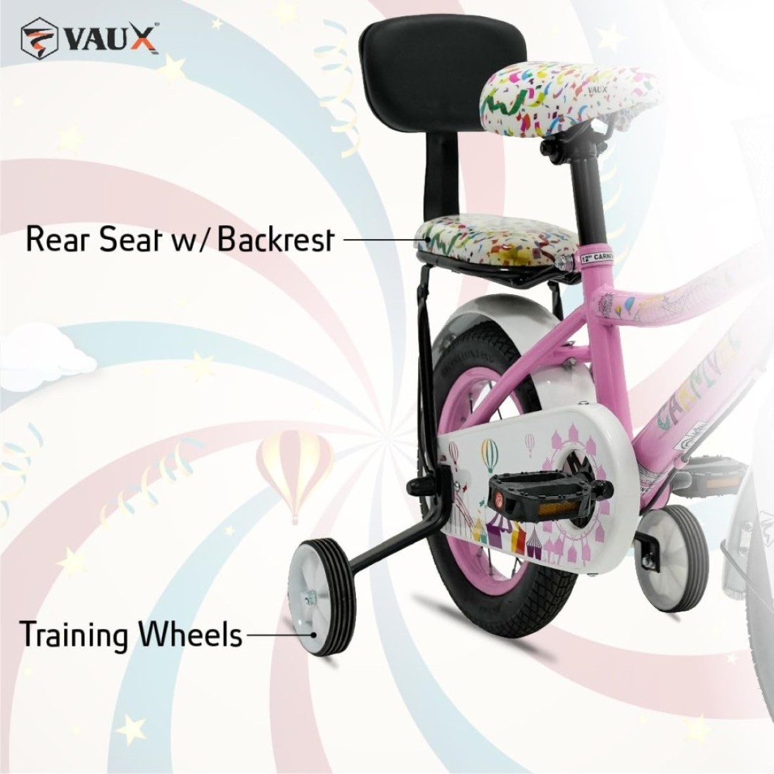 Vaux - Carnival Kids Bike 12 Inch - Light Pink