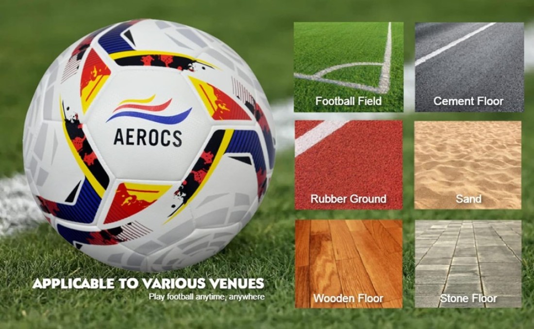 AEROCS World Cup Football Traditional Soccer Ball Best Indoor or Outdoor Basketball - Size 5 for Soccer Players and Football Fans