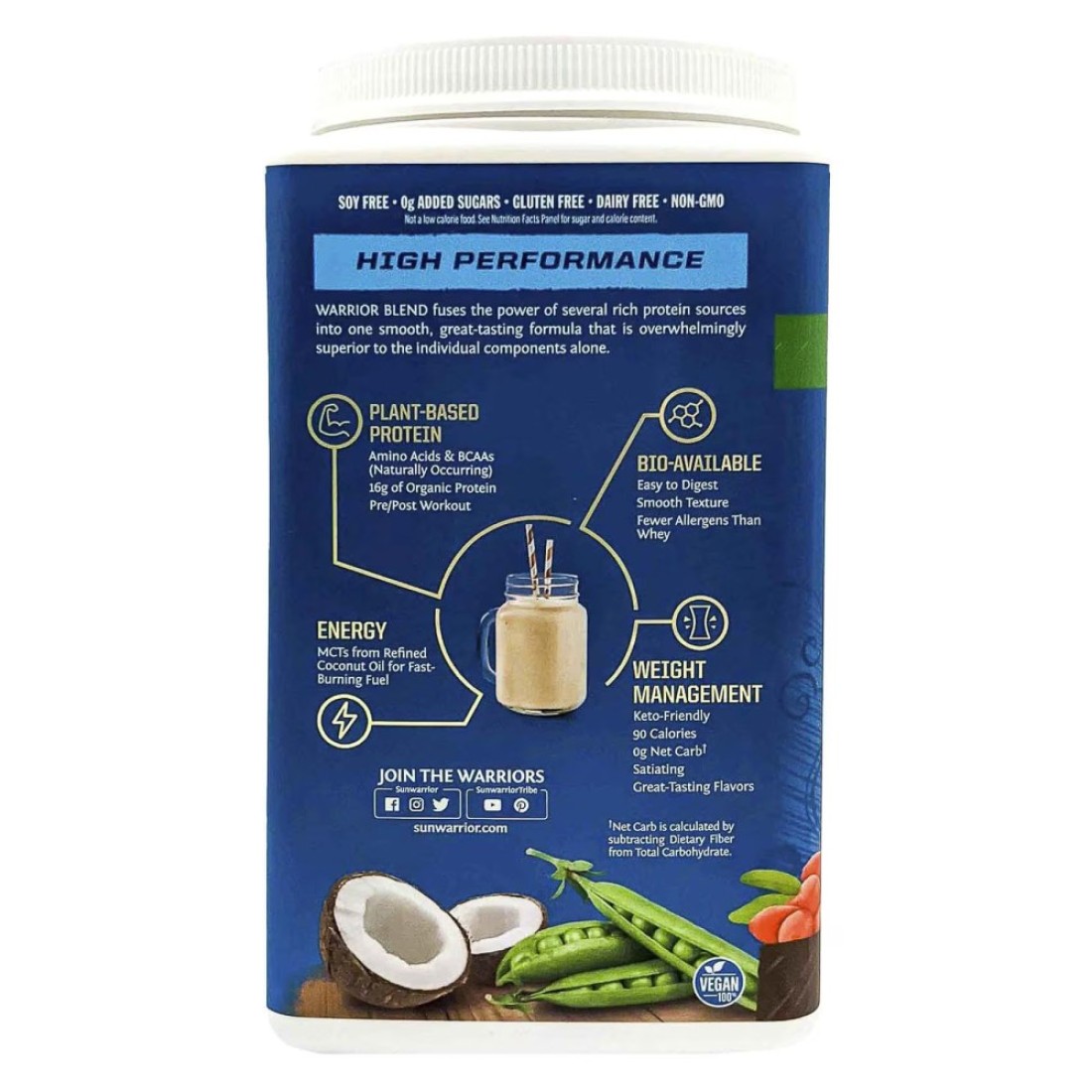 Sunwarrior Organic Protein Warrior Blend Chocolate Flavour Dietary Supplement 750g