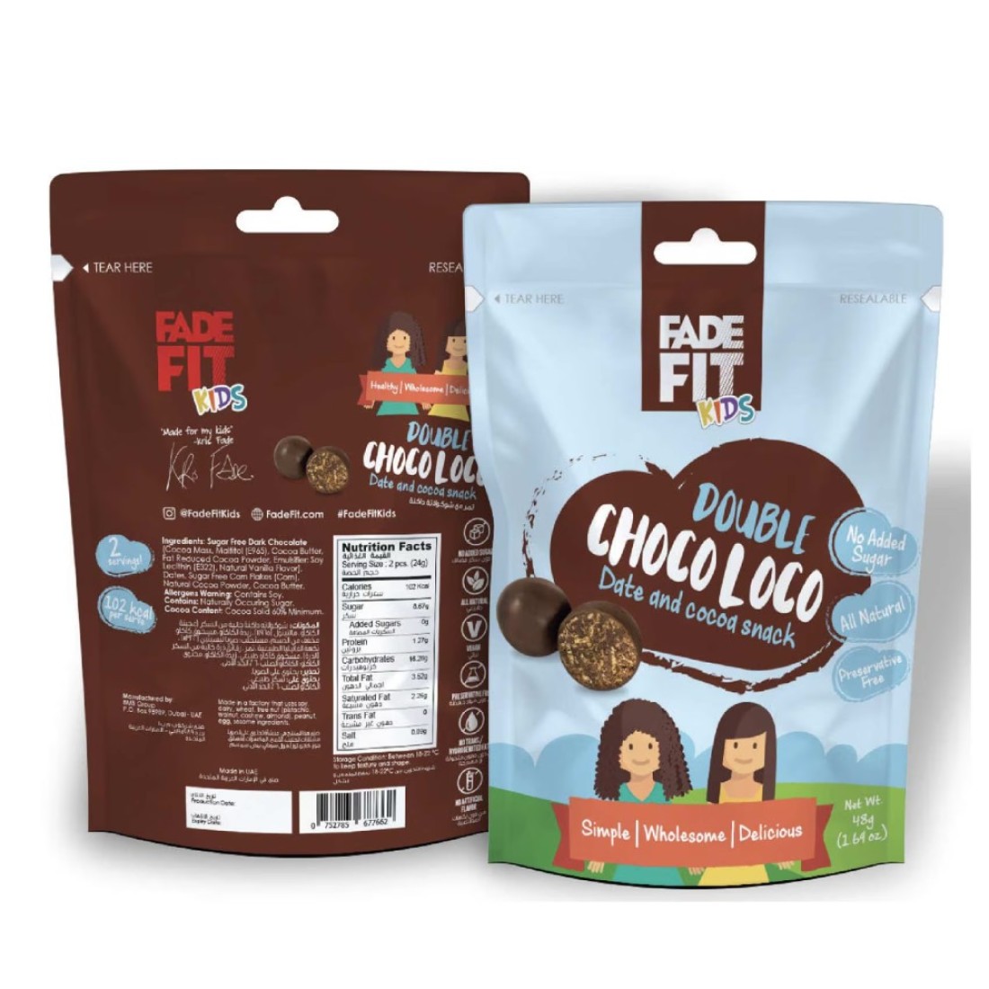 Fade Fit Kids Double Choco Loco Energy Balls 45g