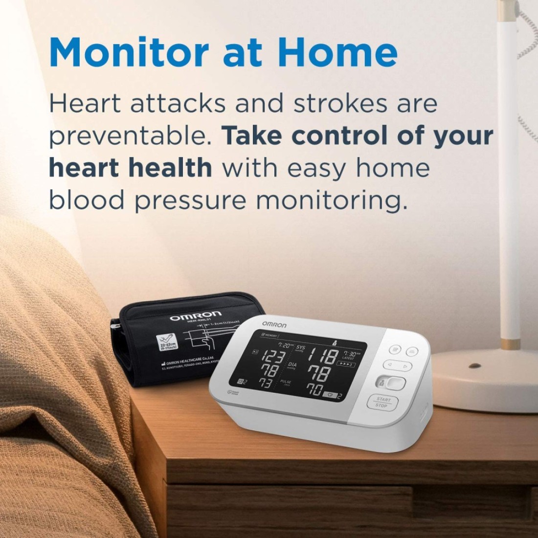 OMRON Platinum Blood Pressure Monitor Upper Arm Cuff Digital Bluetooth Blood Pressure Machine Stores Up To 200 Readings for Two Users 100 readings each
